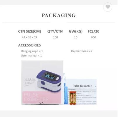 شاشة OLED Spo2 المحمولة طرف الإصبع نبض مقياس التأكسج معدل ضربات القلب Spo2