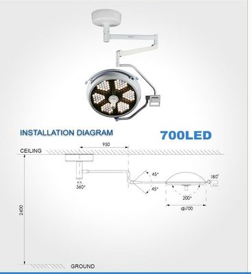 مصباح جراحة بدون ظل سقف CE صغير للجراحة 700 LED