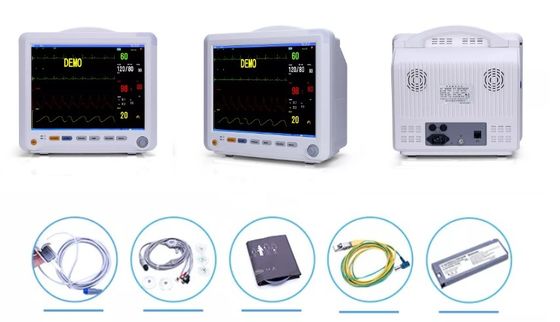 12 بوصة متعددة المعلمات مراقبة المريض ETCO2 SPO2 ECG مراقب متعدد المعلمات مراقب وحدة العناية المركزة