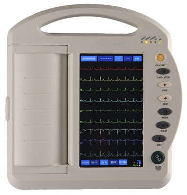 12 قناة 7 بوصة تعمل باللمس ECG آلة تخطيط القلب الكهربائي القياسية 12 الرصاص