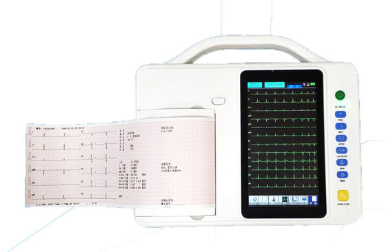 آلة ECG 6 قنوات جهاز الكارديوجراف الكهربائي الشاشة الملموسة